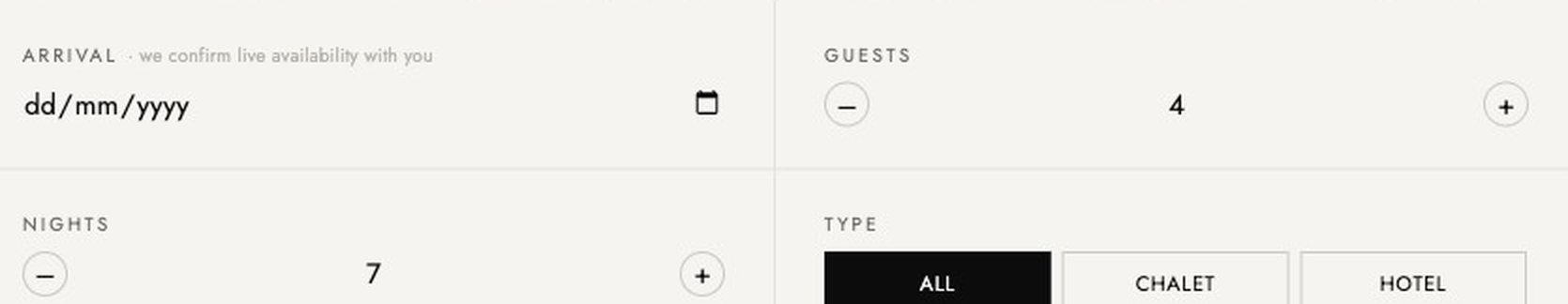 Live availability search